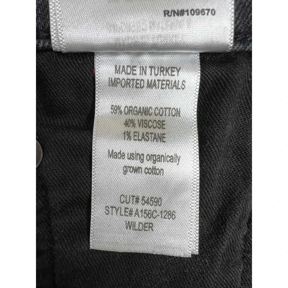 AGOLDE Wilder High Rise Straight Jeans Womens 24 Gray Charcoal Distressed Denim - Picture 7 of 13